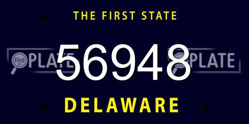 56948 Delaware License Plate