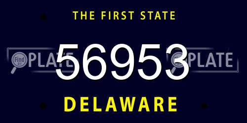 56953 Delaware License Plate
