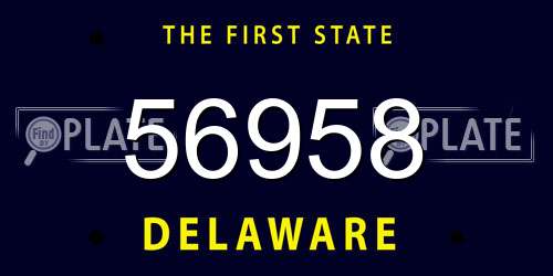 56958 Delaware License Plate
