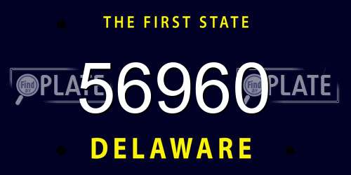 56960 Delaware License Plate