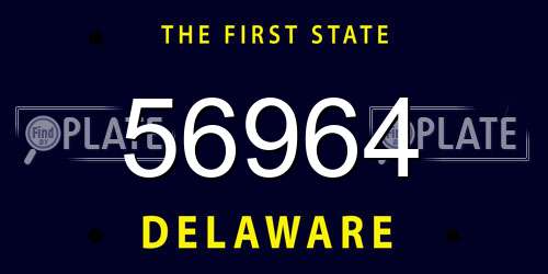 56964 Delaware License Plate