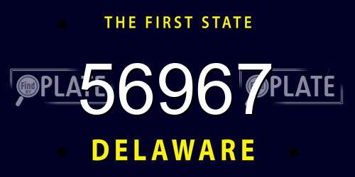 56967 Delaware License Plate