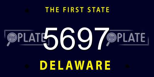 5697 Delaware License Plate