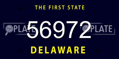 56972 Delaware License Plate