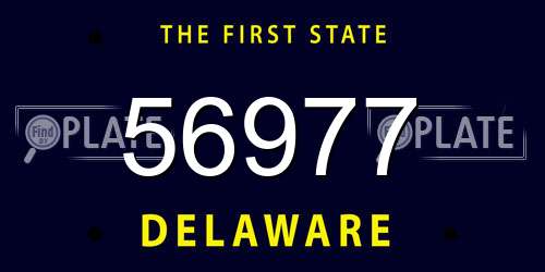 56977 Delaware License Plate