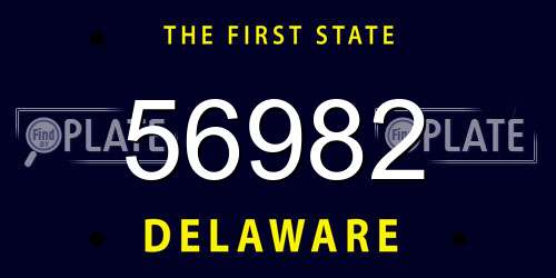 56982 Delaware License Plate