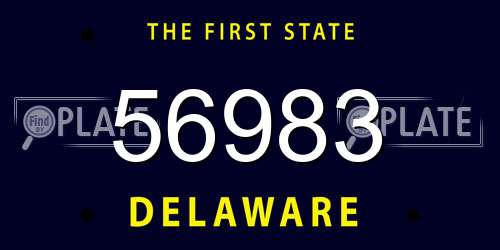 56983 Delaware License Plate