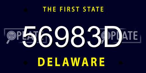 56983D Delaware License Plate