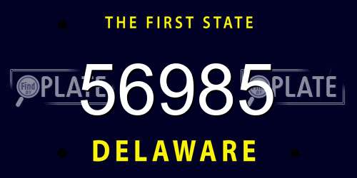 56985 Delaware License Plate