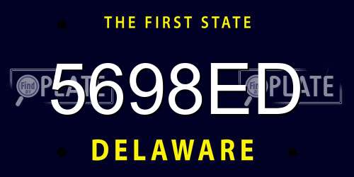 5698ED Delaware License Plate