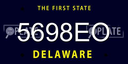 5698EO Delaware License Plate