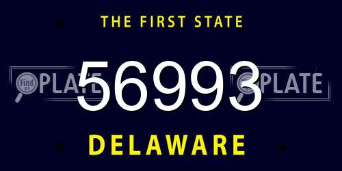 56993 Delaware License Plate