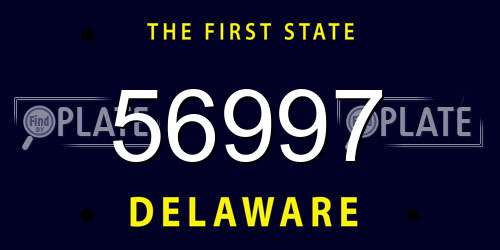 56997 Delaware License Plate
