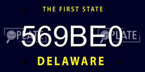 569BE0 Delaware License Plate