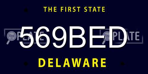 569BED Delaware License Plate