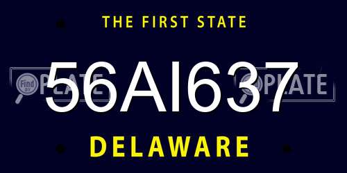56AI637 Delaware License Plate