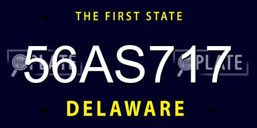 56AS717 Delaware License Plate