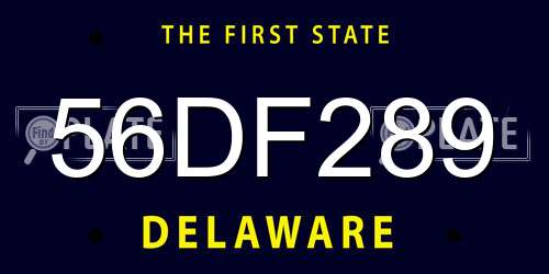56DF289 Delaware License Plate
