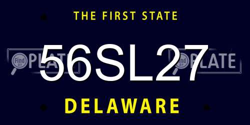 56SL27 Delaware License Plate