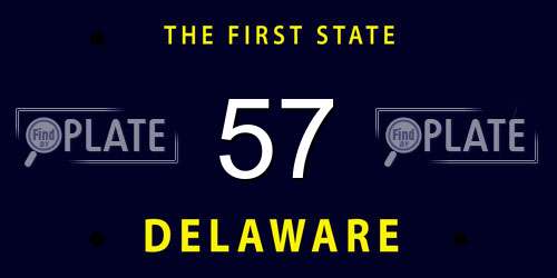 57 Delaware License Plate