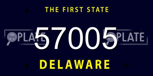 57005 Delaware License Plate