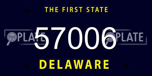 57006 Delaware License Plate