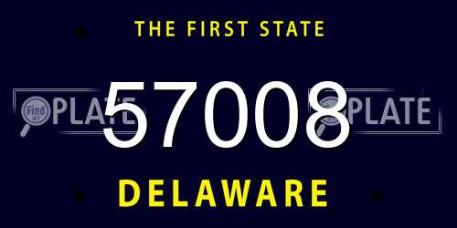57008 Delaware License Plate