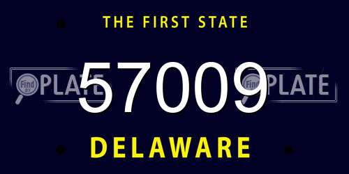 57009 Delaware License Plate