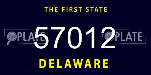 57012 Delaware License Plate