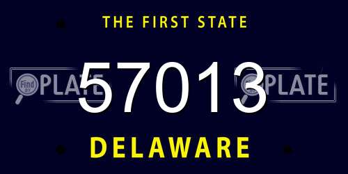 57013 Delaware License Plate