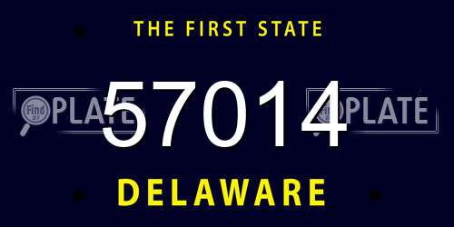 57014 Delaware License Plate