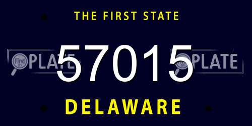 57015 Delaware License Plate