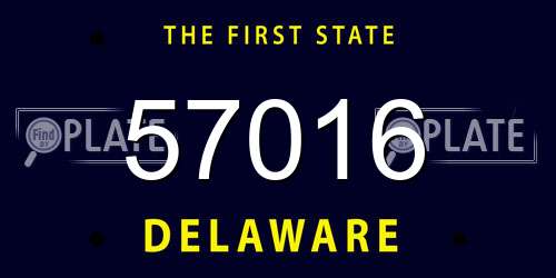 57016 Delaware License Plate