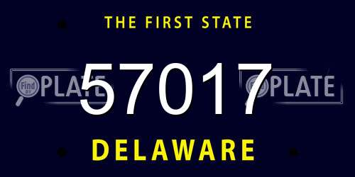 57017 Delaware License Plate