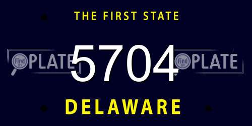 5704 Delaware License Plate