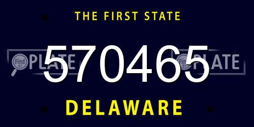 570465 Delaware License Plate