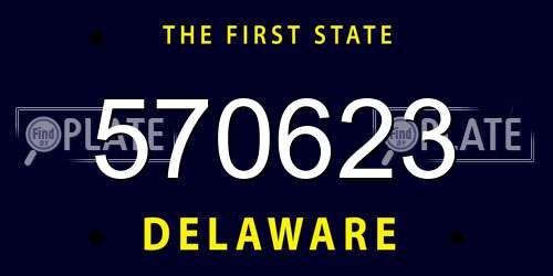 570623 Delaware License Plate