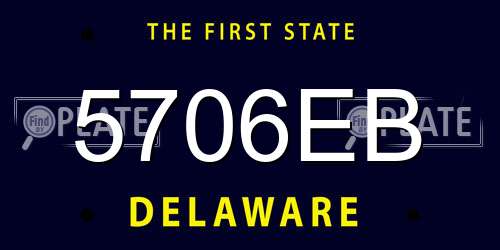 5706EB Delaware License Plate
