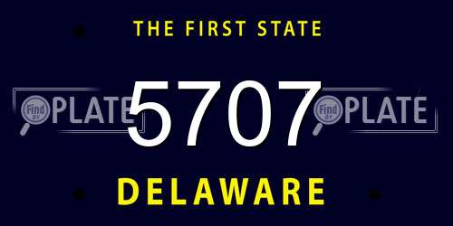 5707 Delaware License Plate