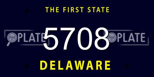 5708 Delaware License Plate