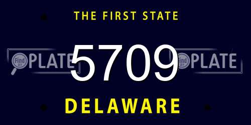 5709 Delaware License Plate