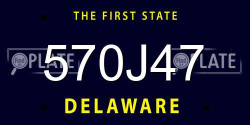 570J47 Delaware License Plate