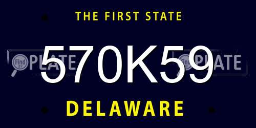 570K59 Delaware License Plate