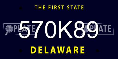 570K89 Delaware License Plate