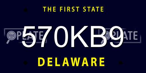 570KB9 Delaware License Plate
