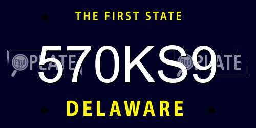 570KS9 Delaware License Plate