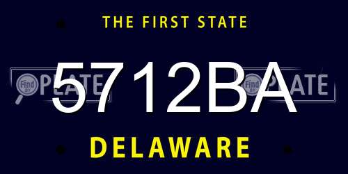 5712BA Delaware License Plate