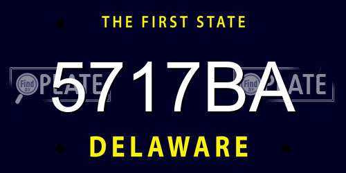 5717BA Delaware License Plate