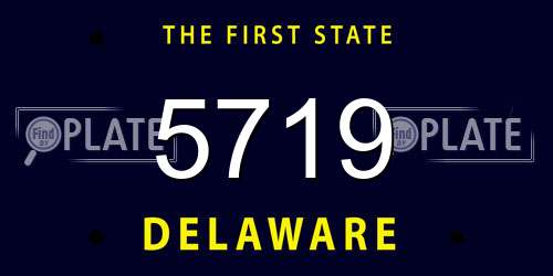 5719 Delaware License Plate