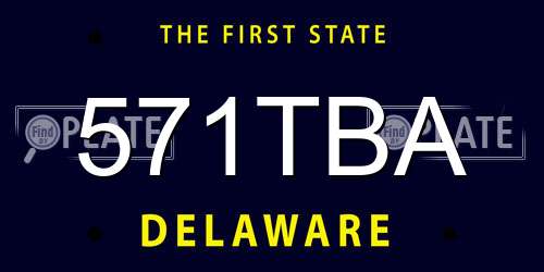 571TBA Delaware License Plate